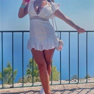 White Lace Mini Dress